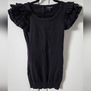 UK2LA Black long ruffle sweater